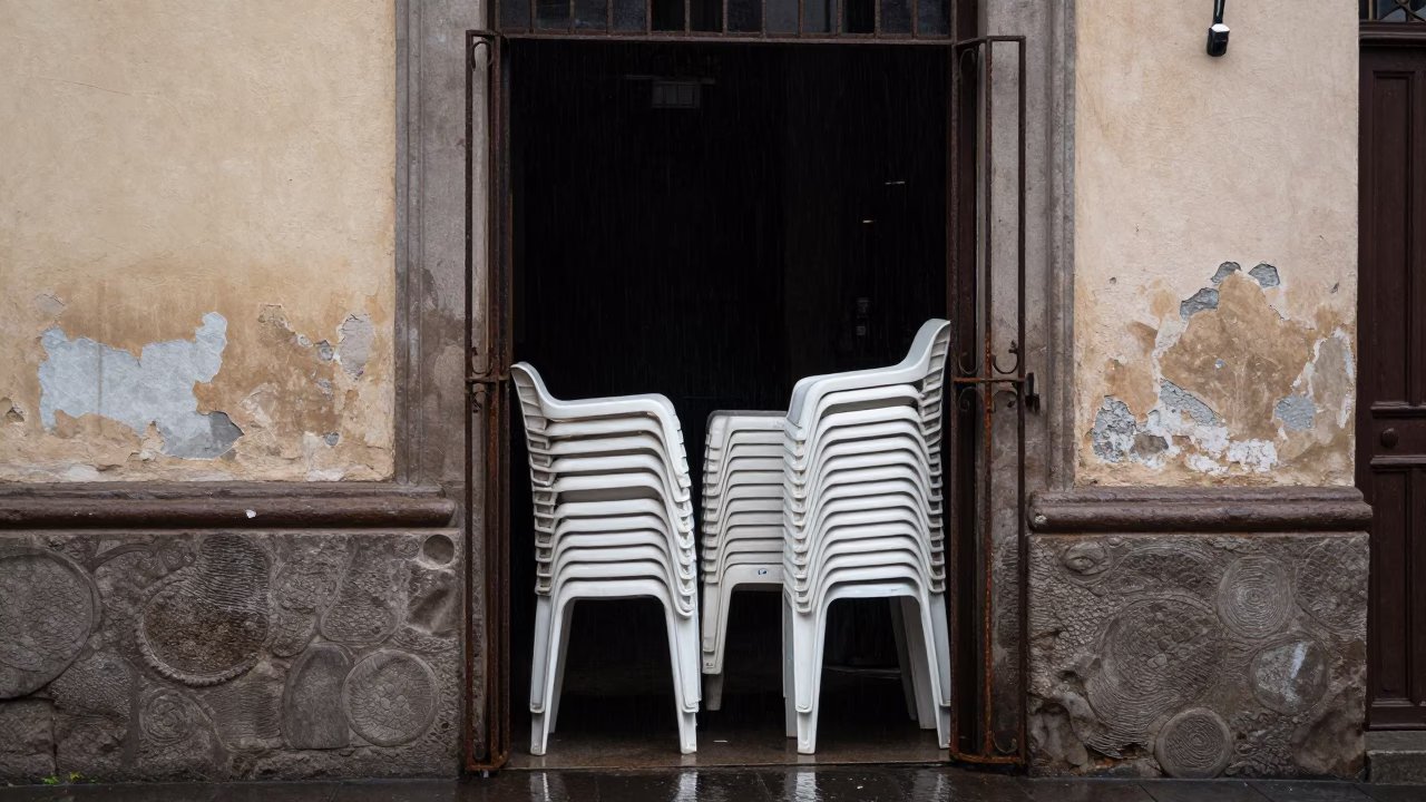 Rain-soaked Entryway in Lima in in Lima, Peru