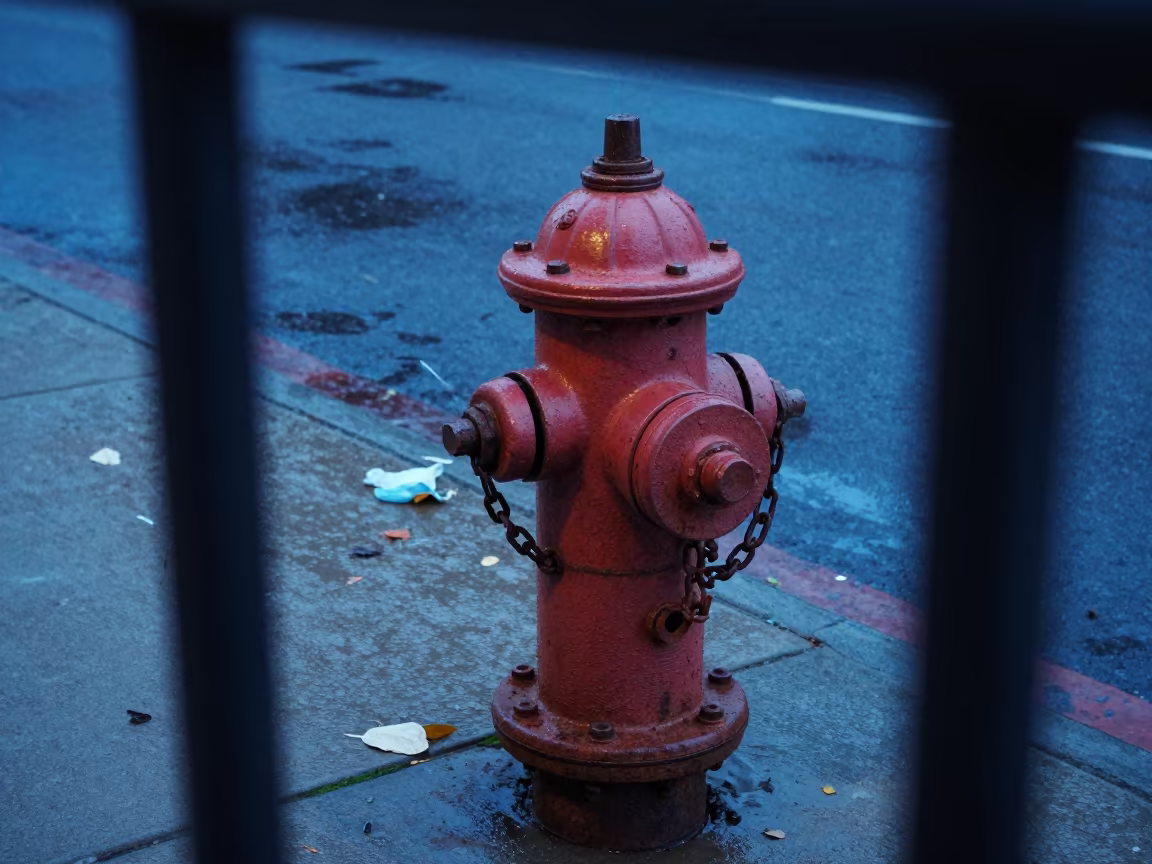 Rain Soaked Hydrant Chain in Twilight in at a jewelry counter inside a covered bazaar in Erdenet