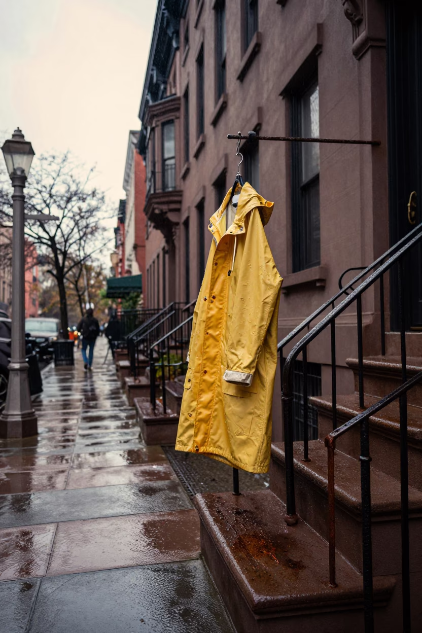 Rain-soaked Stoop in New York in in New York, New York, United States