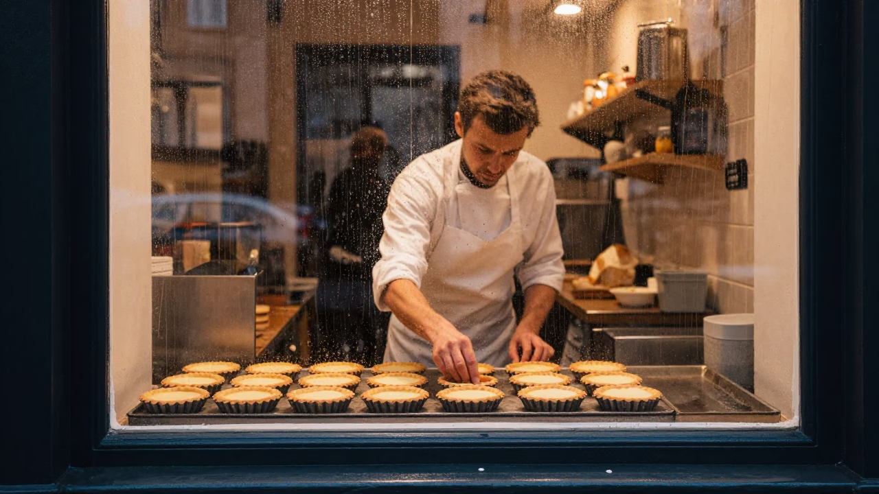Rain-streaked Window in Copenhagen in in Copenhagen, Denmark