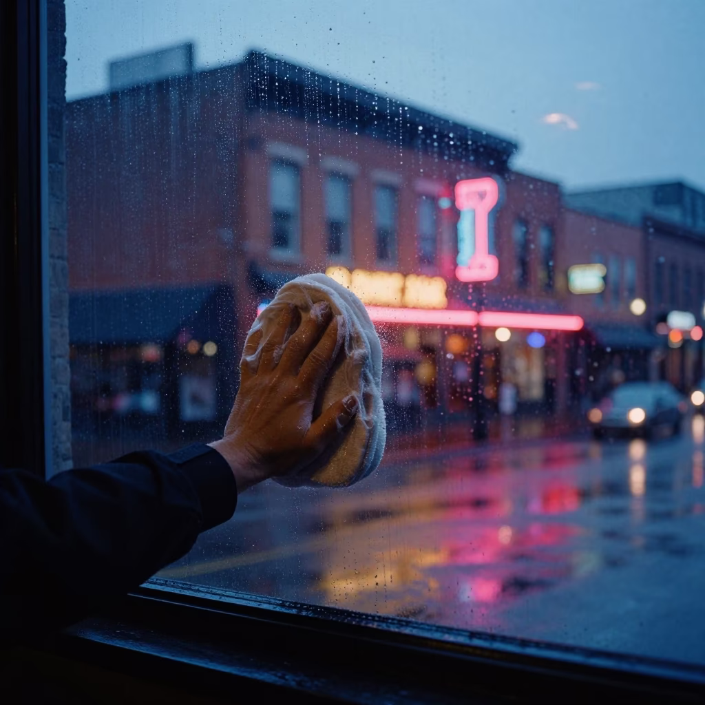 Rain-streaked Window in Nashville in in Nashville, Tennessee, United States