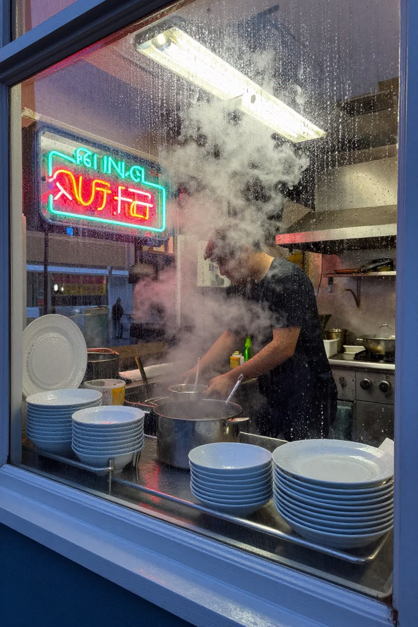 Rain-streaked Window in San Francisco in in San Francisco, California, United States