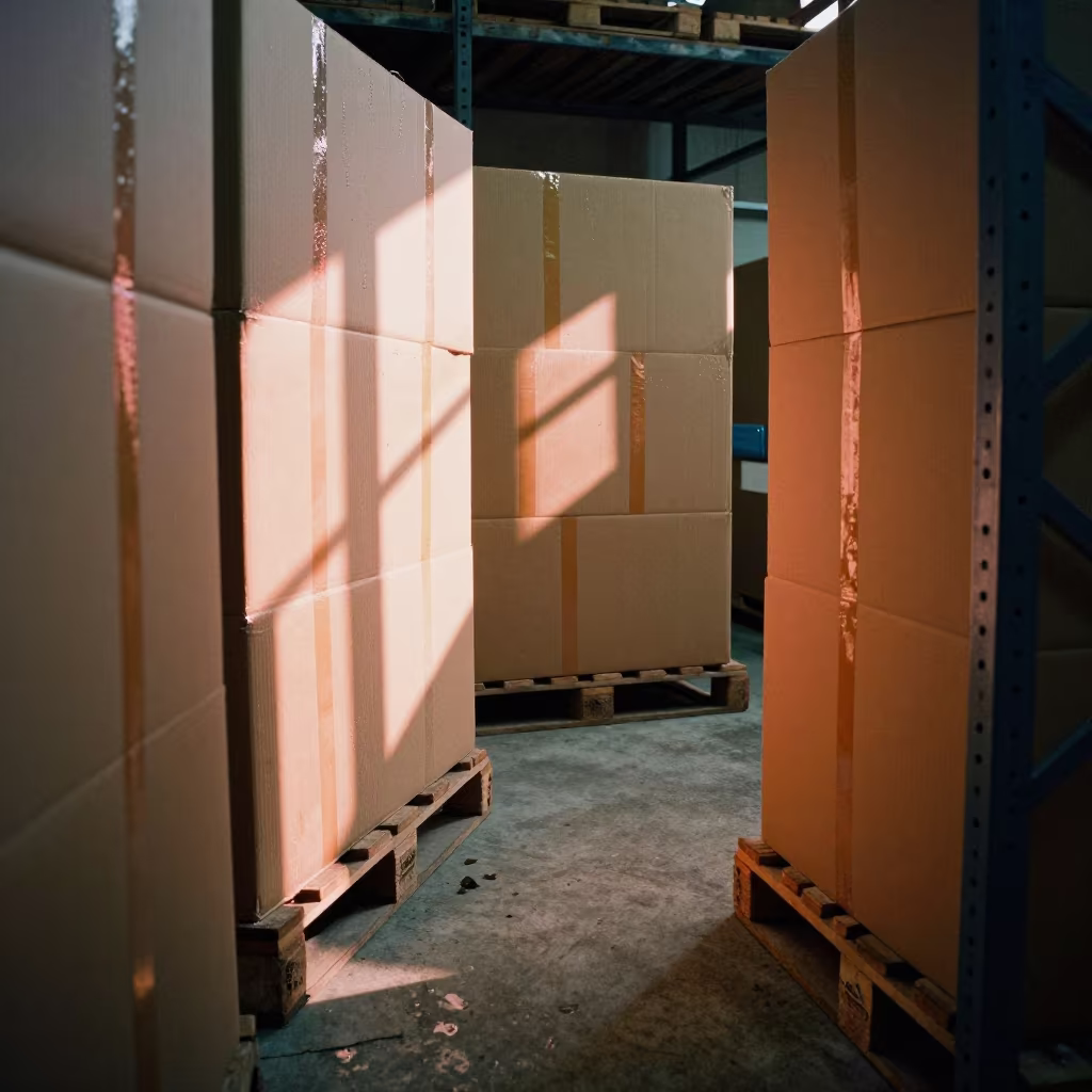 Rain Tracks on Carton Samples in Faizabad Bay in inside a chilled distribution bay in Faizabad