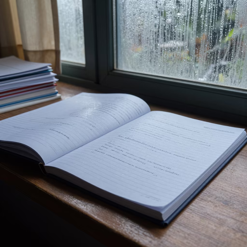 Rain Wet Notebooks at Geology Station Lab in inside a university research lab in Jalingo