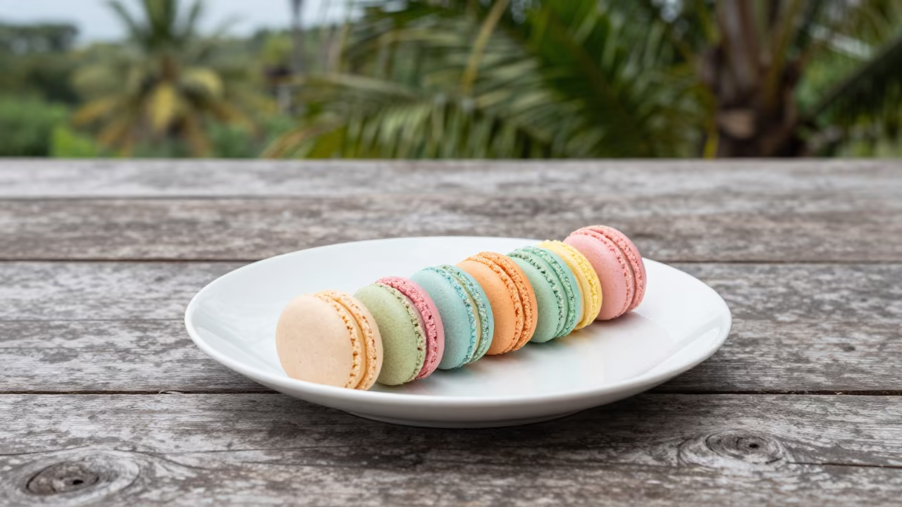 Rainbow Macarons on Trinidad Table in in Trinidad and Tobago