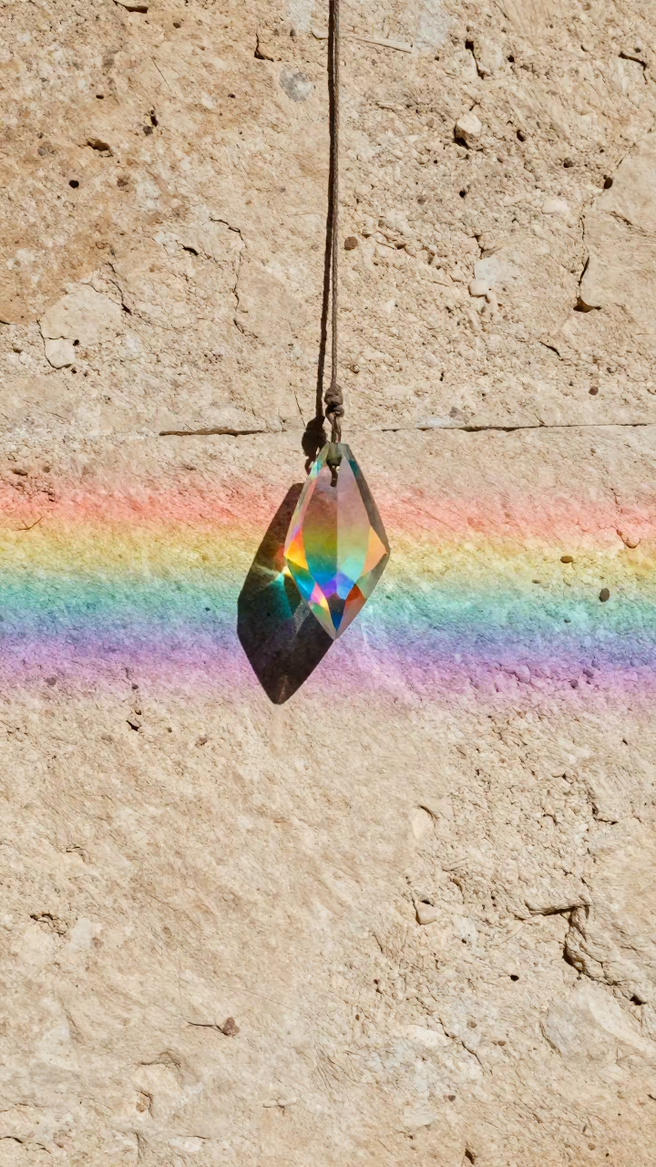 Rainbow Spectrum from Crystal Suncatcher Malta Winter in in Malta