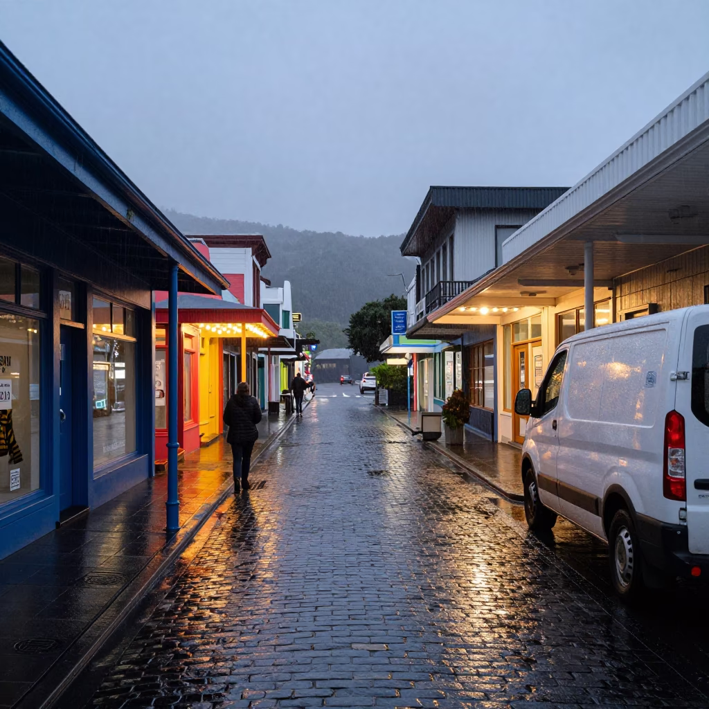 Rainy Laneway in Wellington in in Wellington, New Zealand