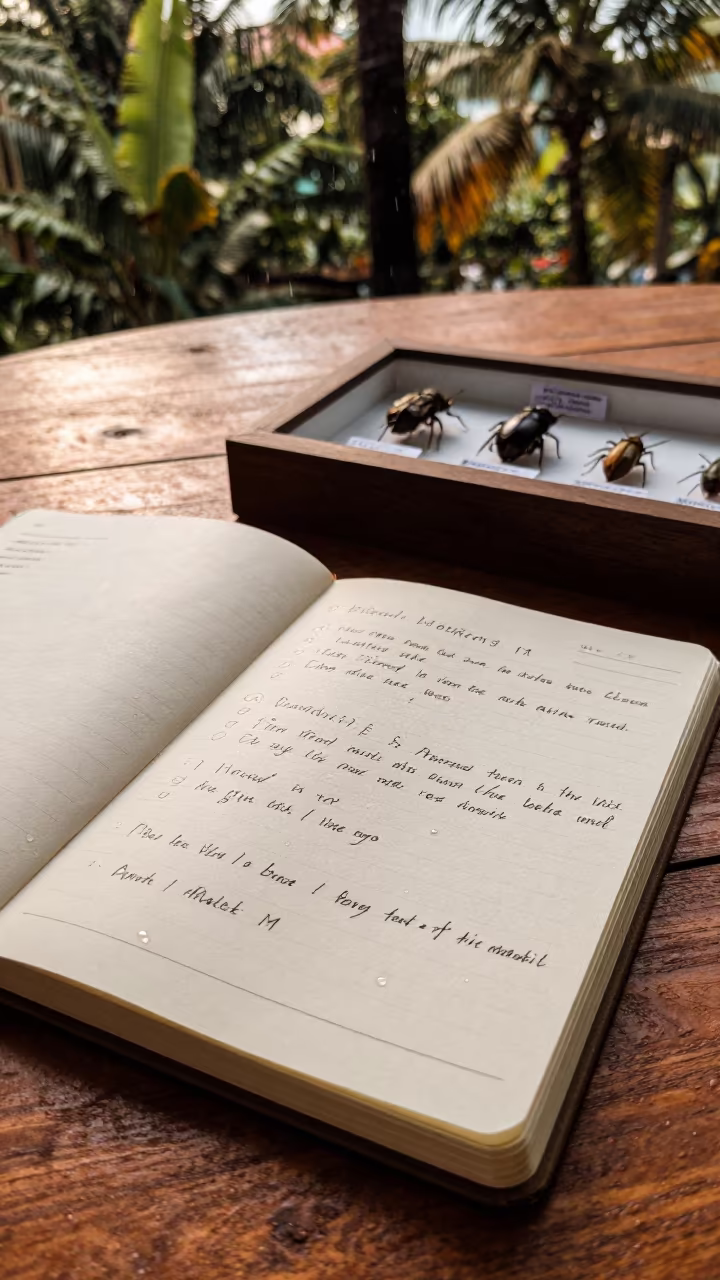 Rainy Season Insect Specimens and Notebook in near Makati, Manila