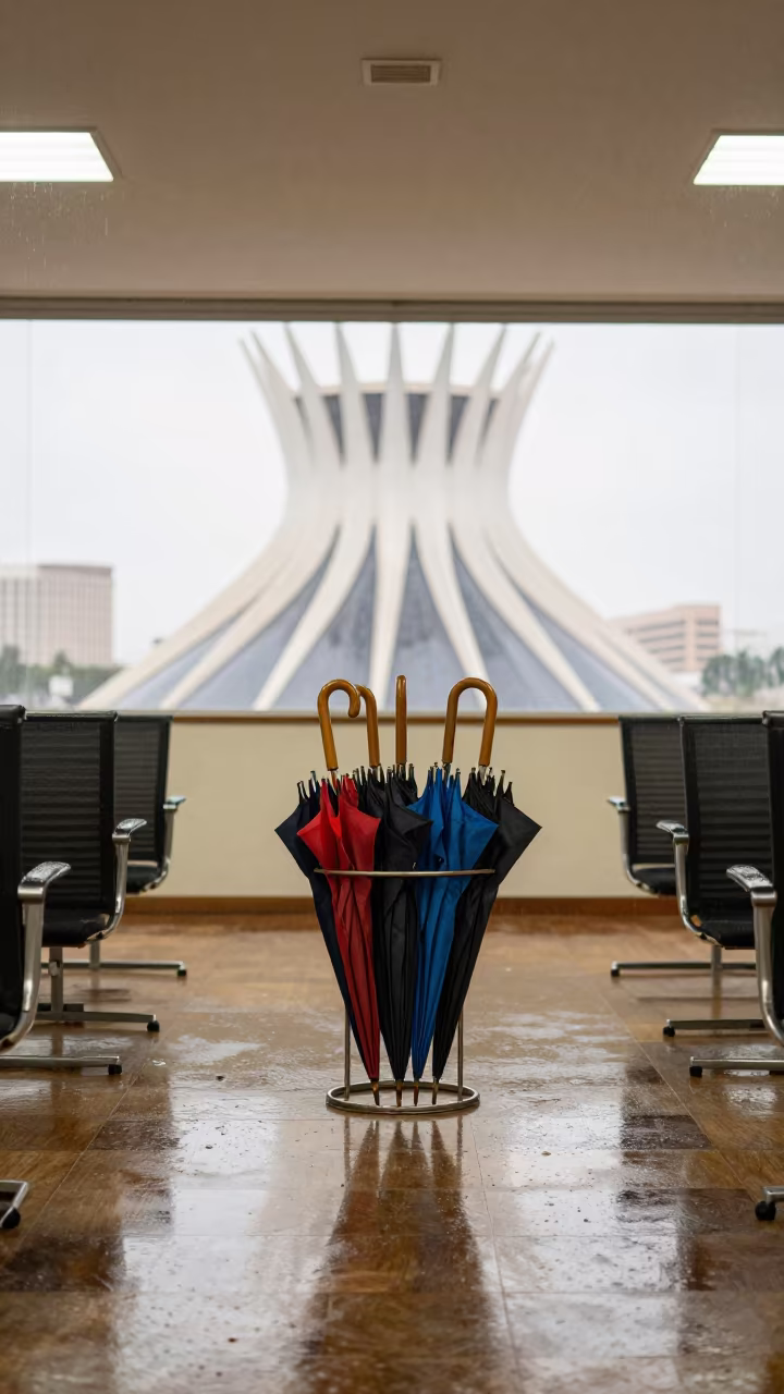 Rainy Season Umbrella Stand Brasilia Conference Room in inside a conference room in Brasilia