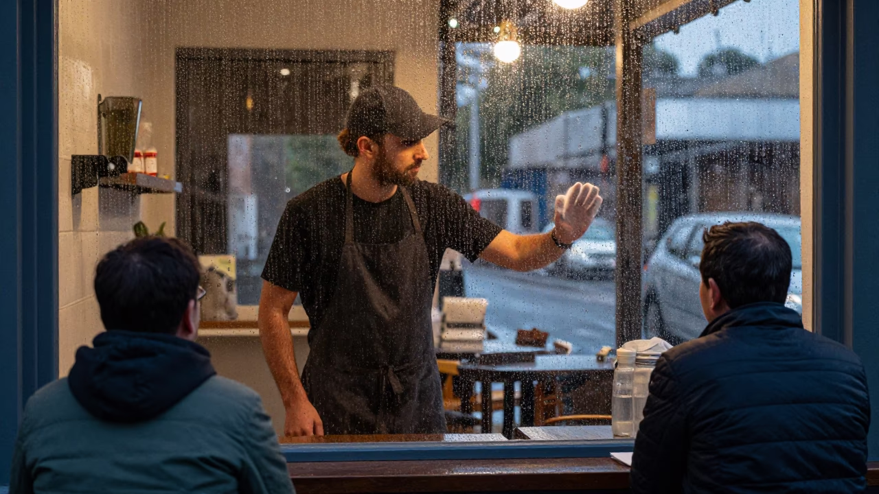 Rainy Window in Adelaide in in Adelaide, South Australia, Australia
