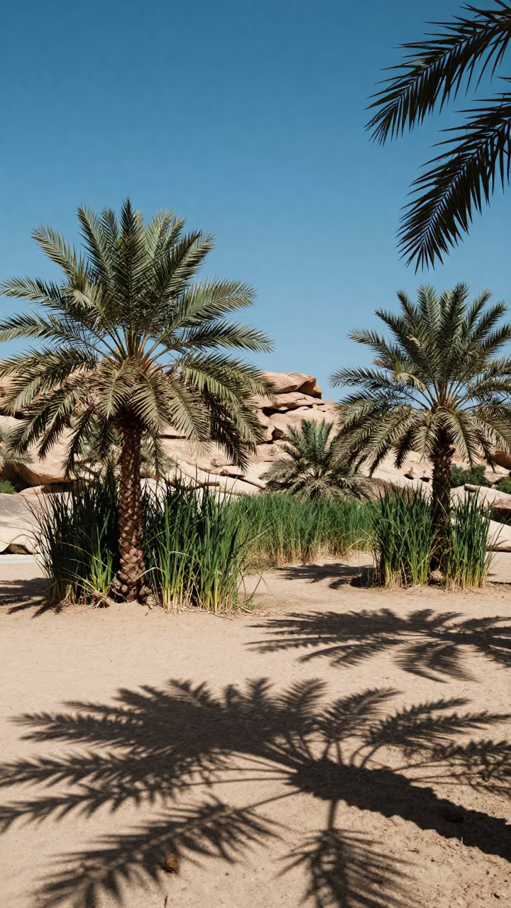 Rajasthan Oasis Date Palms Noon Light in in Rajasthan