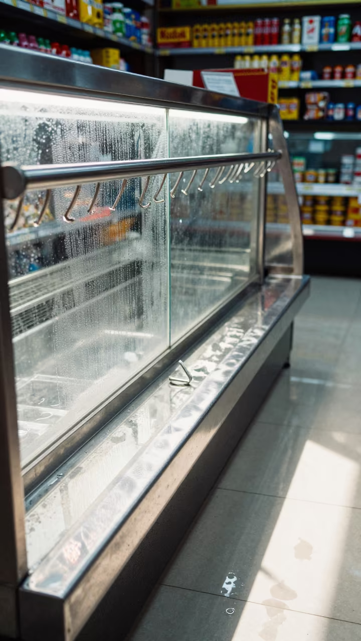 Rajkot Seafood Glaze Rail Wet Season Reset in beside a seasonal endcap near the sales floor in Rajkot