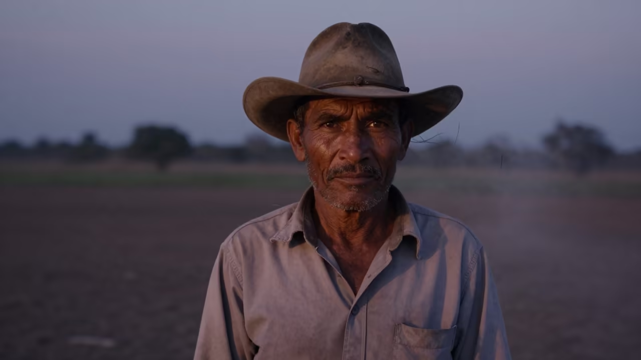 Rajshahi Rancher in Indigo Evening Light in in Rajshahi