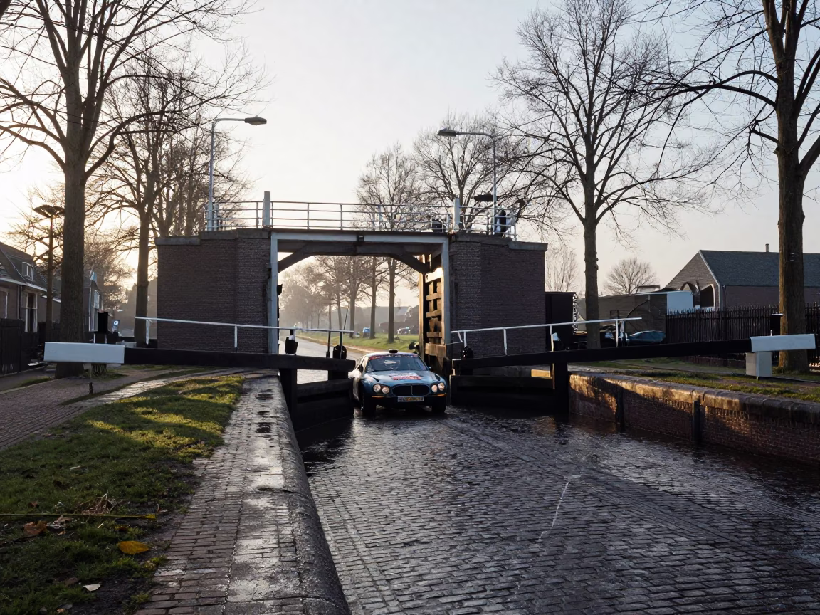 Rally Preparation in Amsterdam at Sunrise Light in in Amsterdam, Netherlands