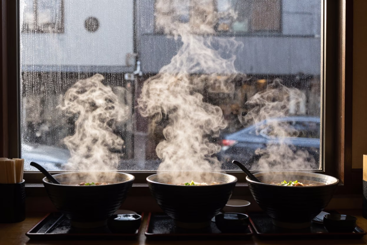 Ramen Bowls in Sapporo in in Sapporo, Japan
