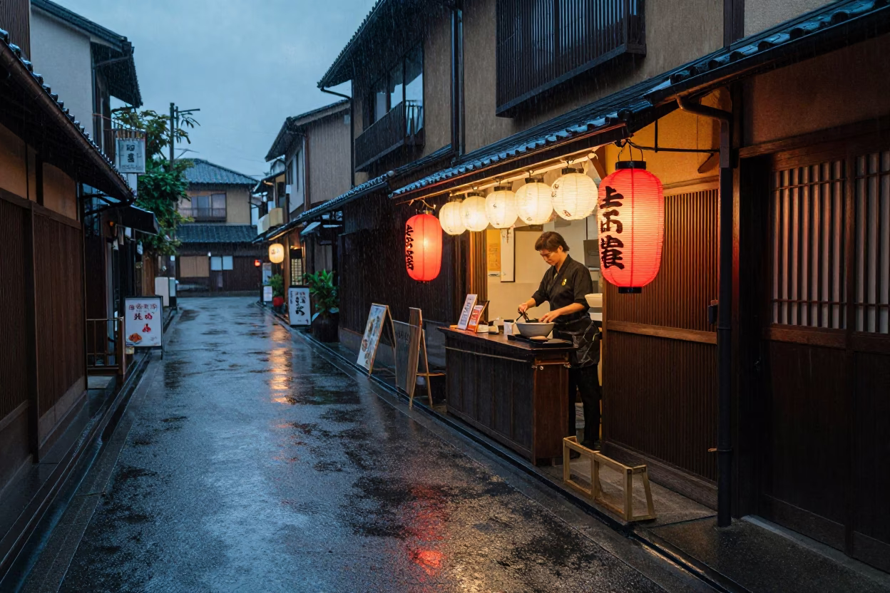 Ramen Stall in Kyoto in in Kyoto, Japan