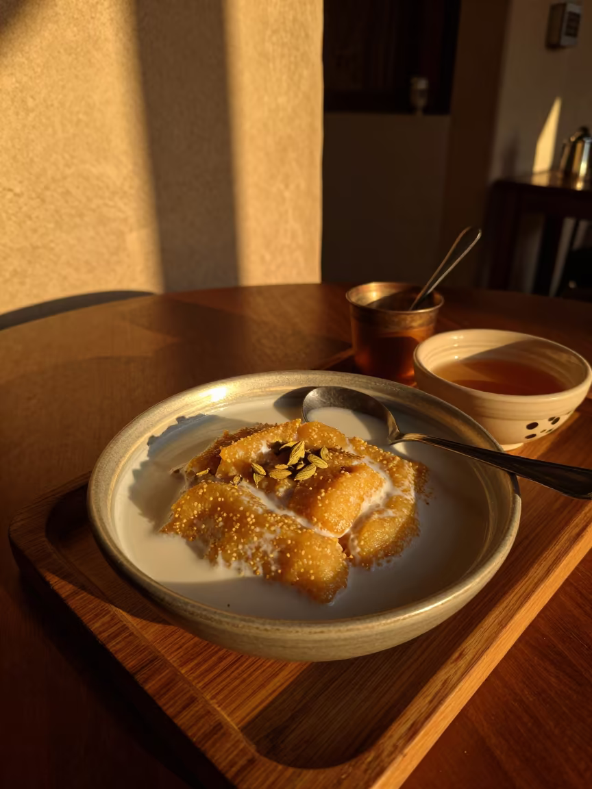 Ras Malai Cardamom Milk Sfax Tea House in on a tea house tray in Sfax