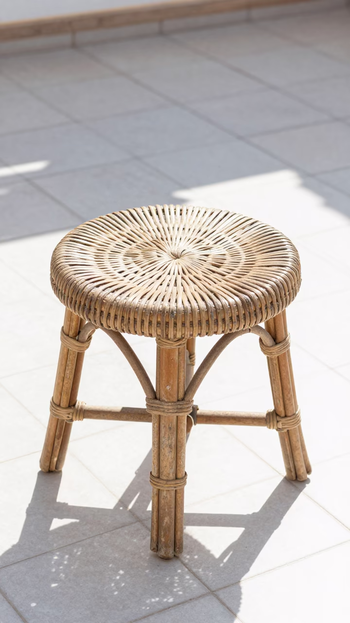Rattan Stool in Seville in in Seville, Spain