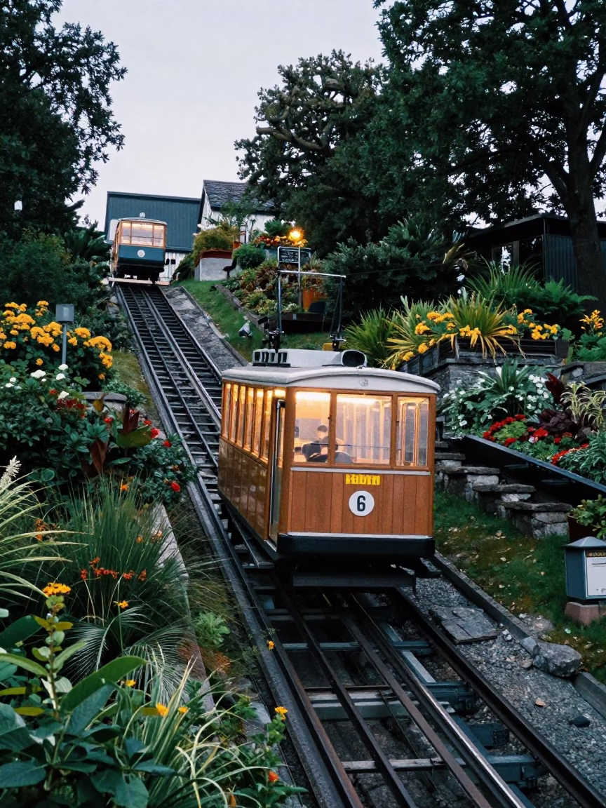 Realistic Photograph in Bergen at Midnight Light in in Bergen, Norway