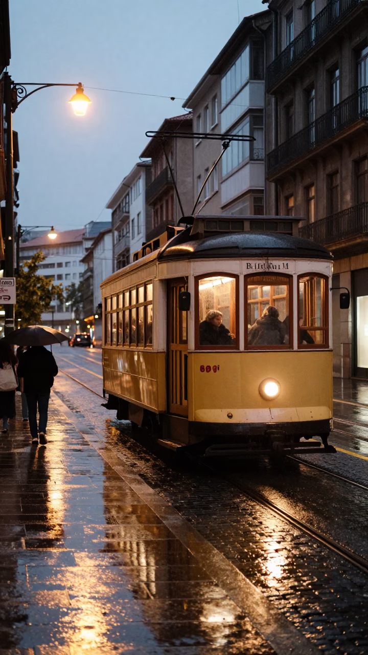 Realistic Photograph in Bilbao at The Early Evening Light in in Bilbao, Spain