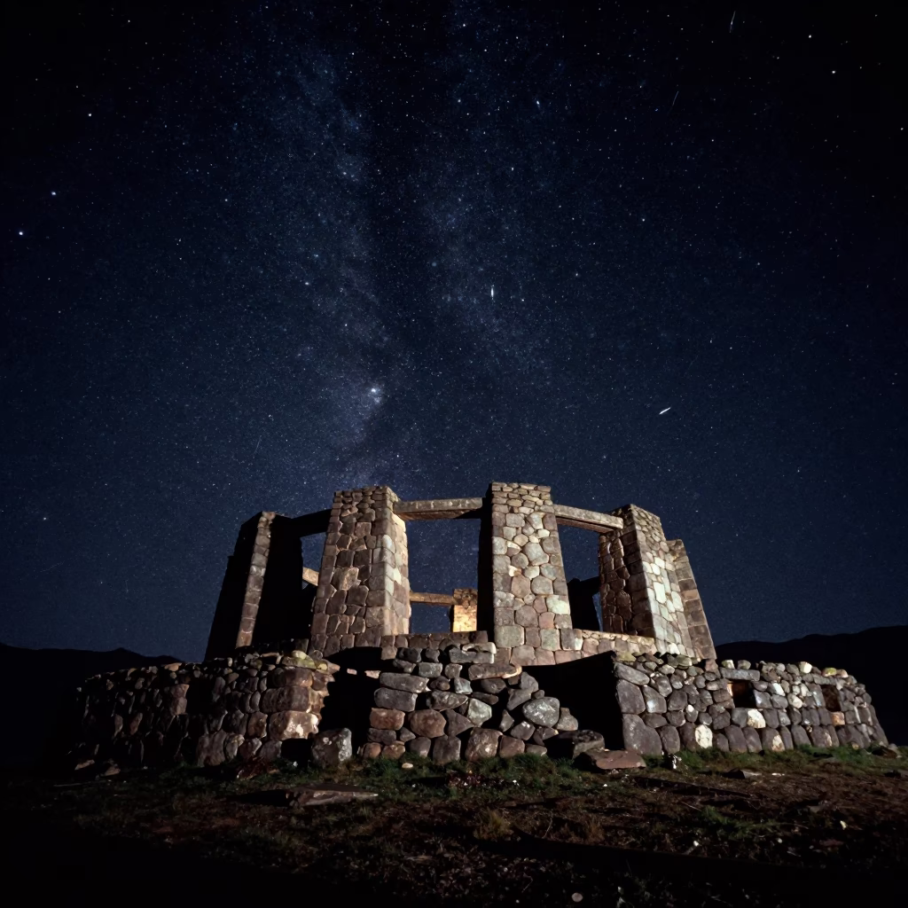 Realistic Photograph in Cusco at The Deepest Night Sky Light in in Cusco, Peru