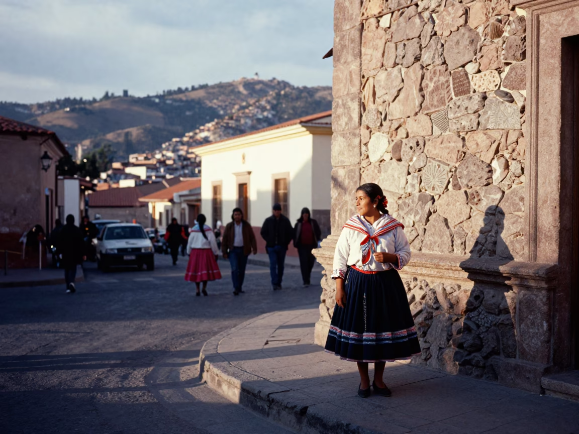 Realistic Photograph in La Paz at The Late Morning Light in in La Paz, Bolivia