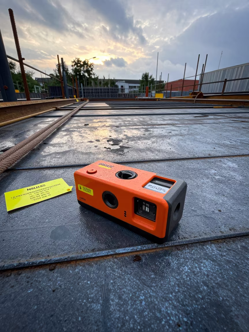 Rebar Coupler Wrench Tin on Construction Deck in on an active construction deck near Brussels