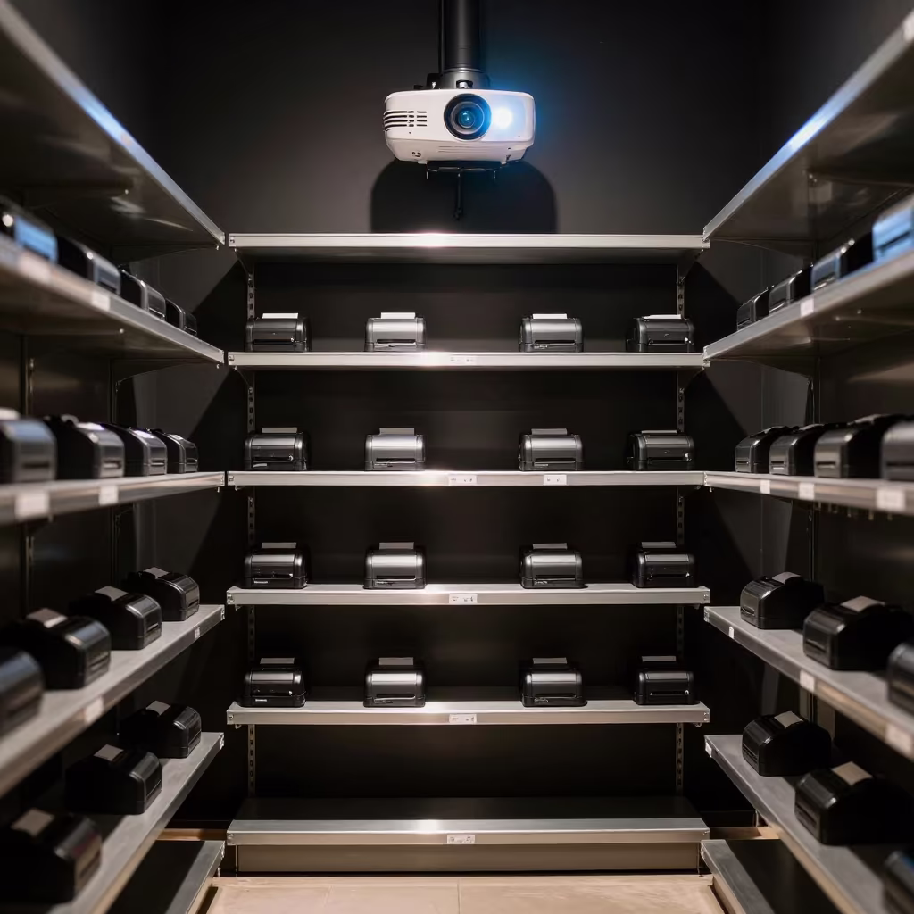 Receipt Printer Shelf Porto Alegre Night in along a front-of-store display run in Porto Alegre