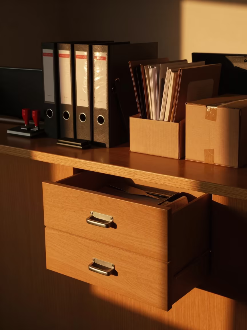 Reception Desk Drawer Tonalá Office Evening in at an office reception desk in Tonalá