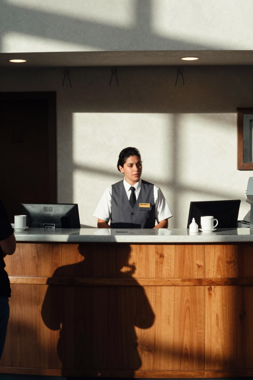 Reception Desk in San Diego at The Early Afternoon Light in in San Diego, California, United States