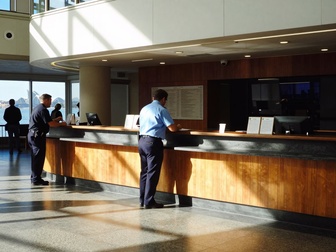 Reception Desk in Sydney at Midday Light in in Sydney, New South Wales, Australia