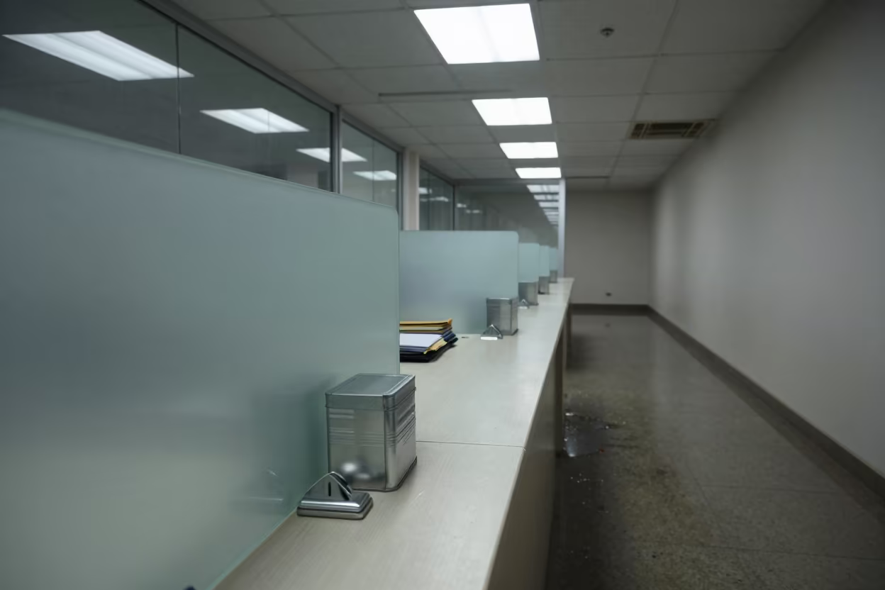 Reception Desk with Privacy Clip and Scuffed Paint in at an office reception desk in Chittoor