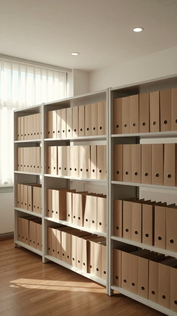 Records Archive Shelf in Trieste Conference Room in inside a conference room in Trieste