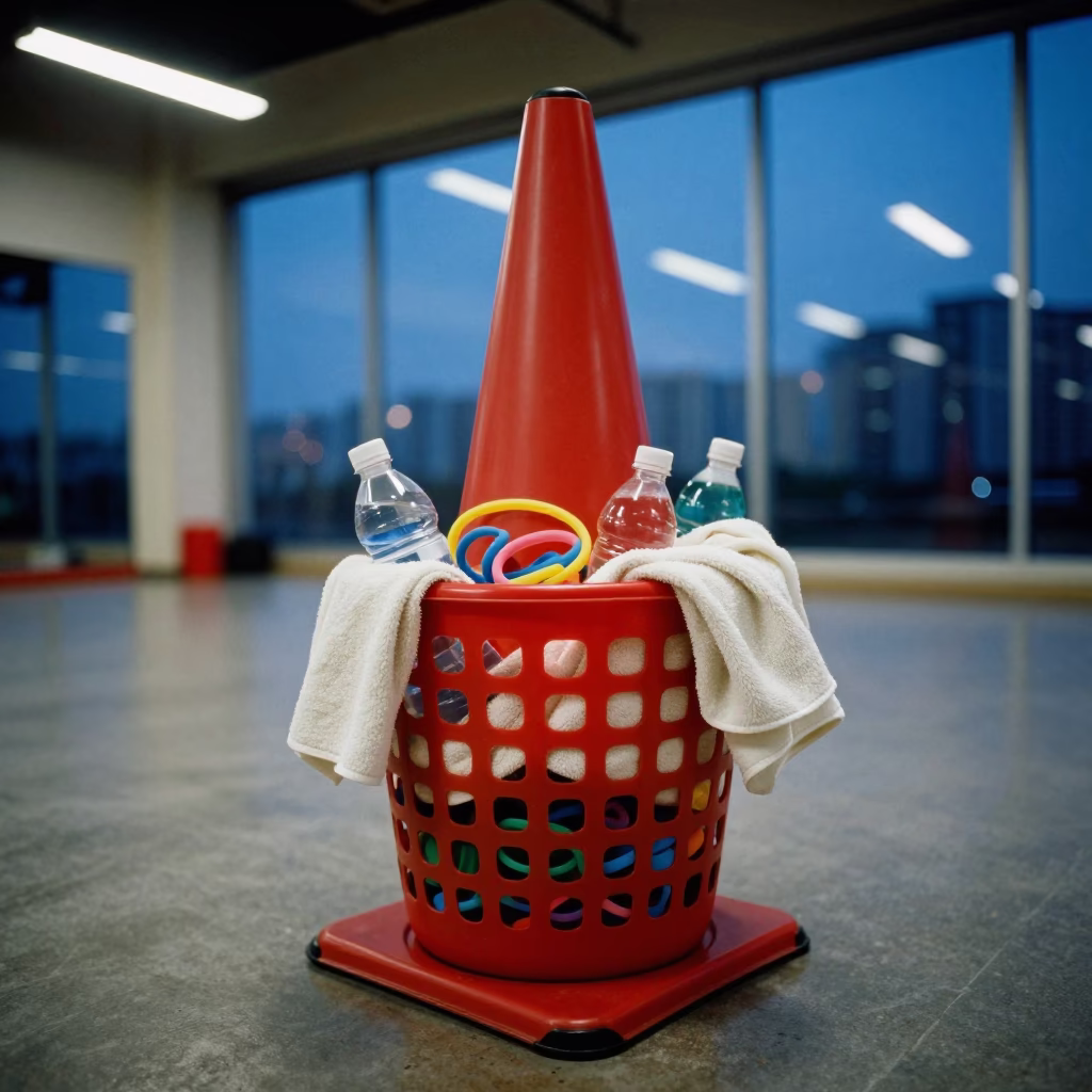 Recovery Cone Basket in Hong Kong Spin Studio in inside a spin studio under class lights near Mong Kok, Hong Kong