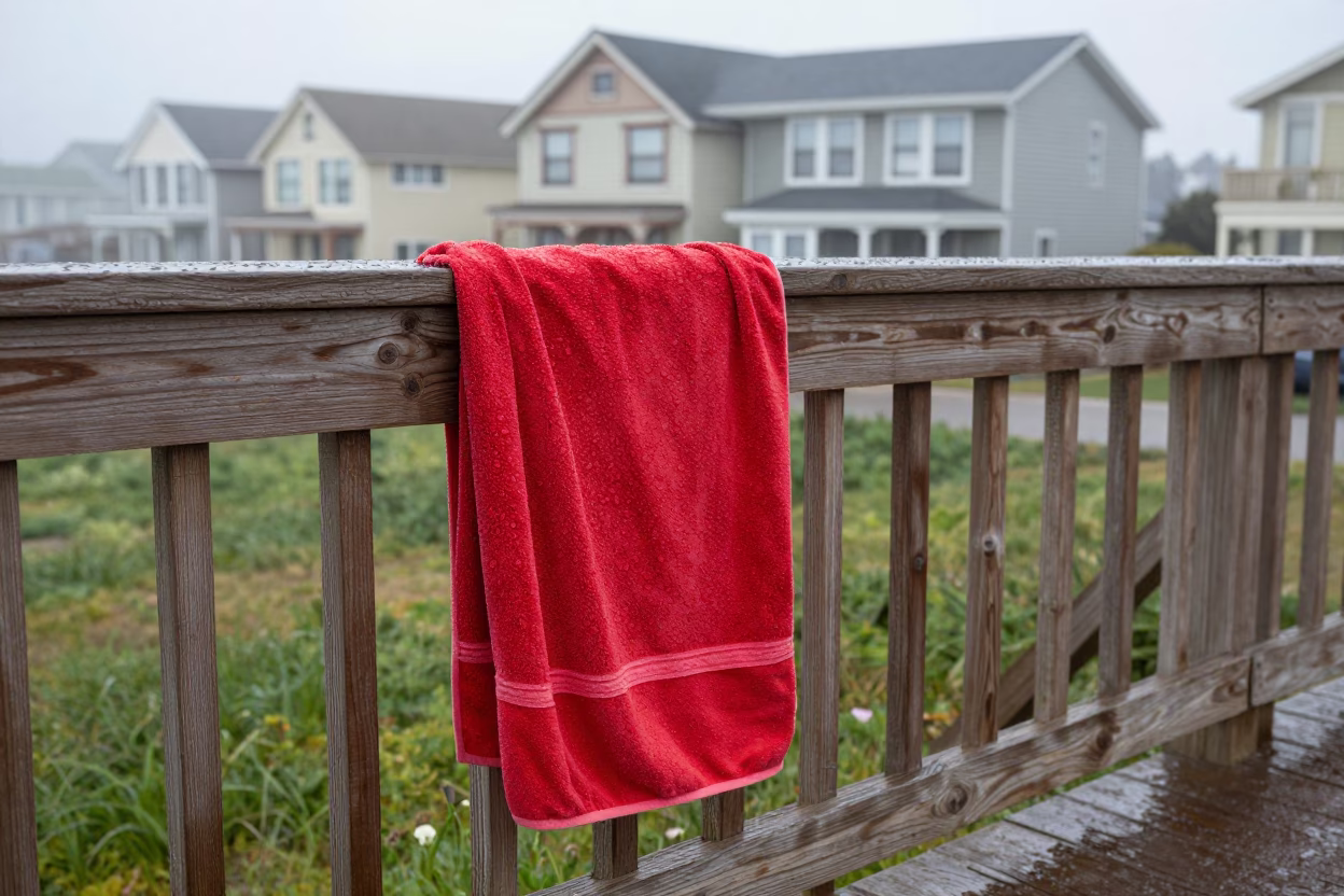 Red Beach Towel in San Francisco in in San Francisco, United States