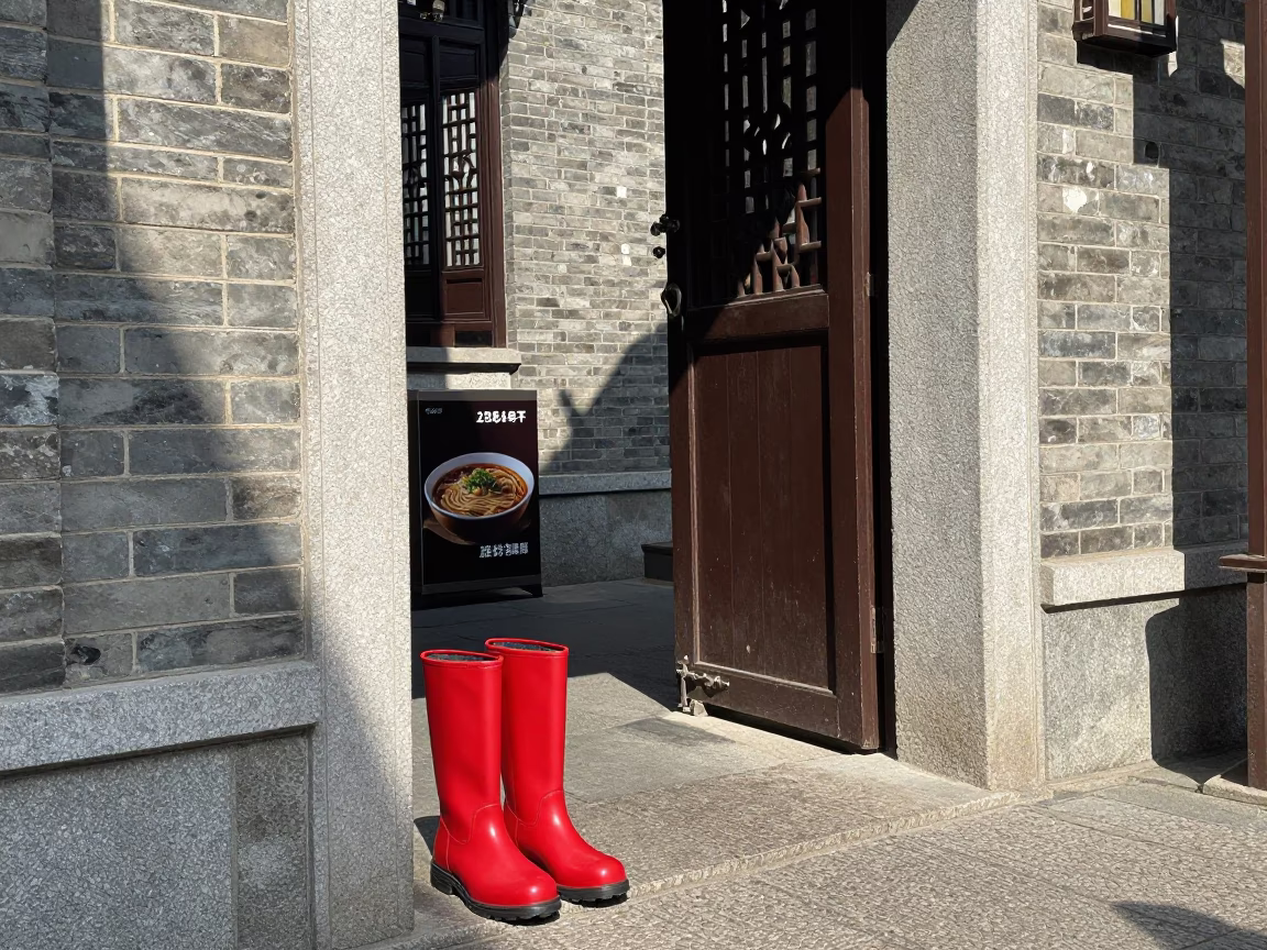 Red Boots in Shanghai in in Shanghai, China