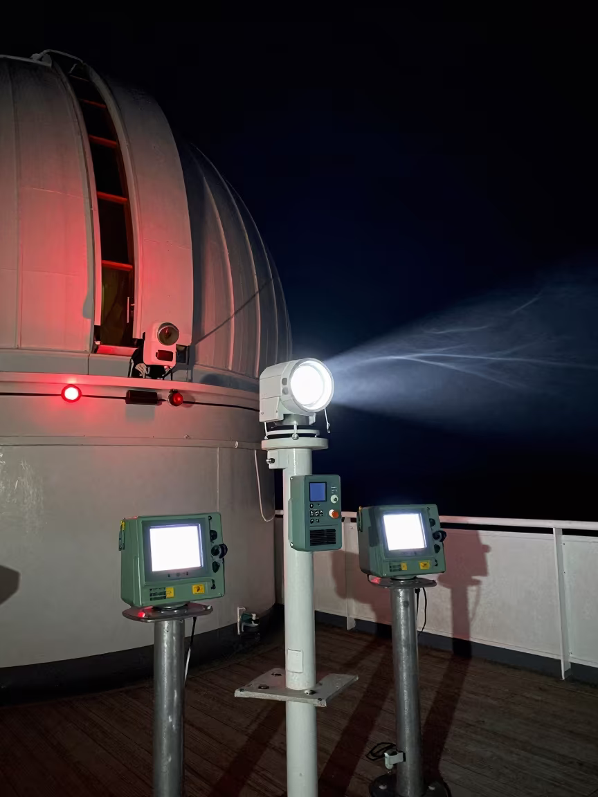 Red Bulb Observatory Deck Tidal Survey Midnight in beside a tidal survey transect near Jeddah