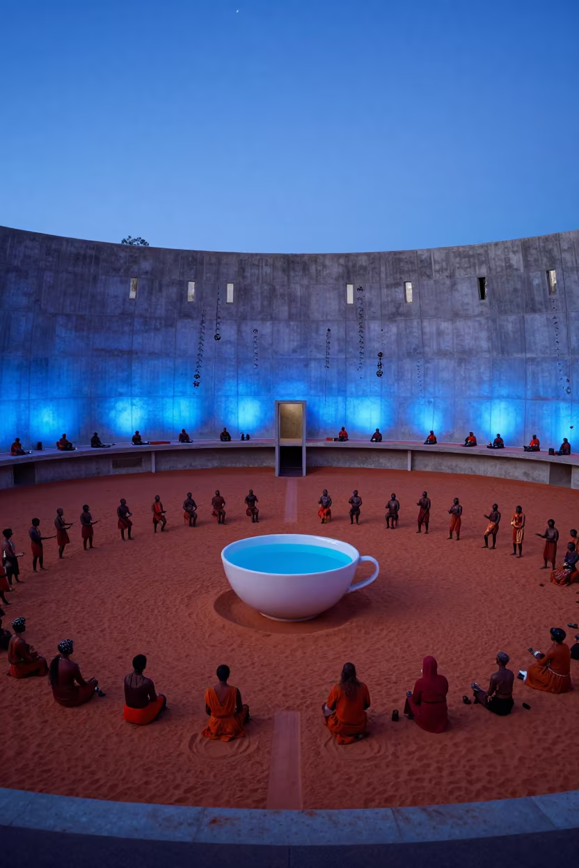 Red Desert Songline Ceremony Sydney Hall in in a ceremonial hall in Sydney