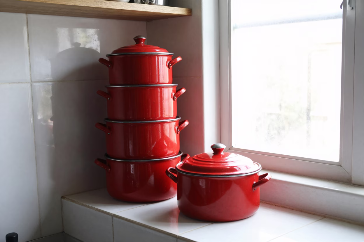 Red Enamel Pots in Hyderabad in in Hyderabad, India