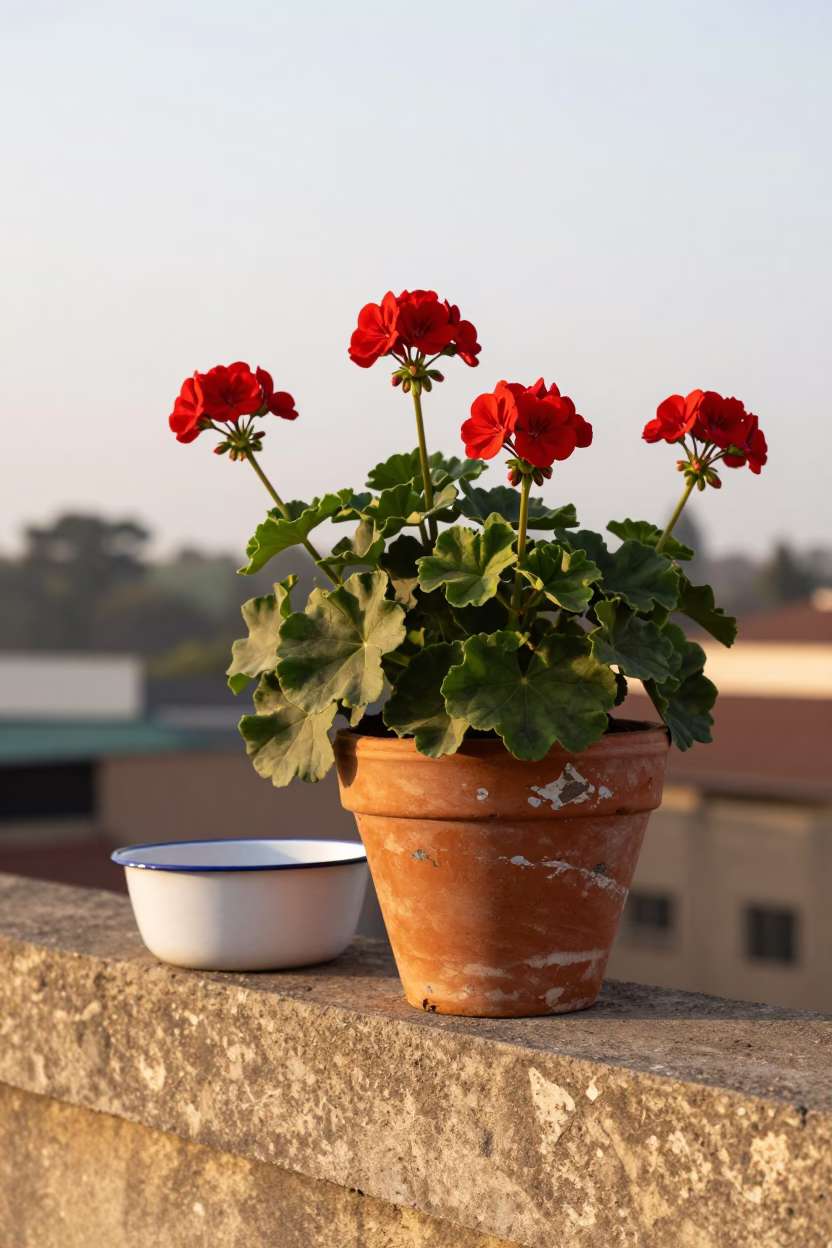 Red Geraniums in Accra in in Accra, Ghana