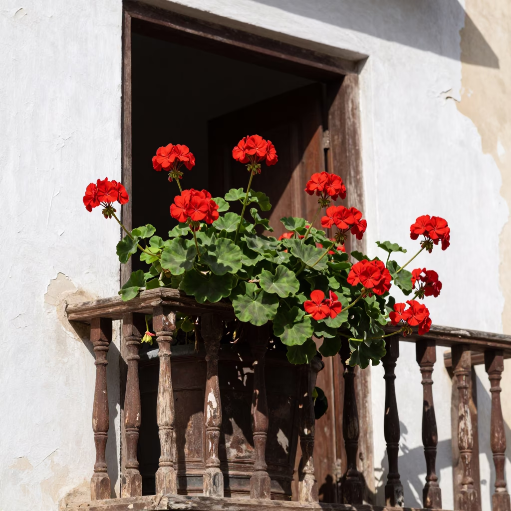 Red Geraniums in Alexandria in in Alexandria, Egypt