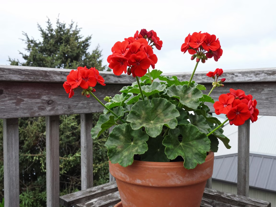 Red Geraniums in Auckland in in Auckland, New Zealand