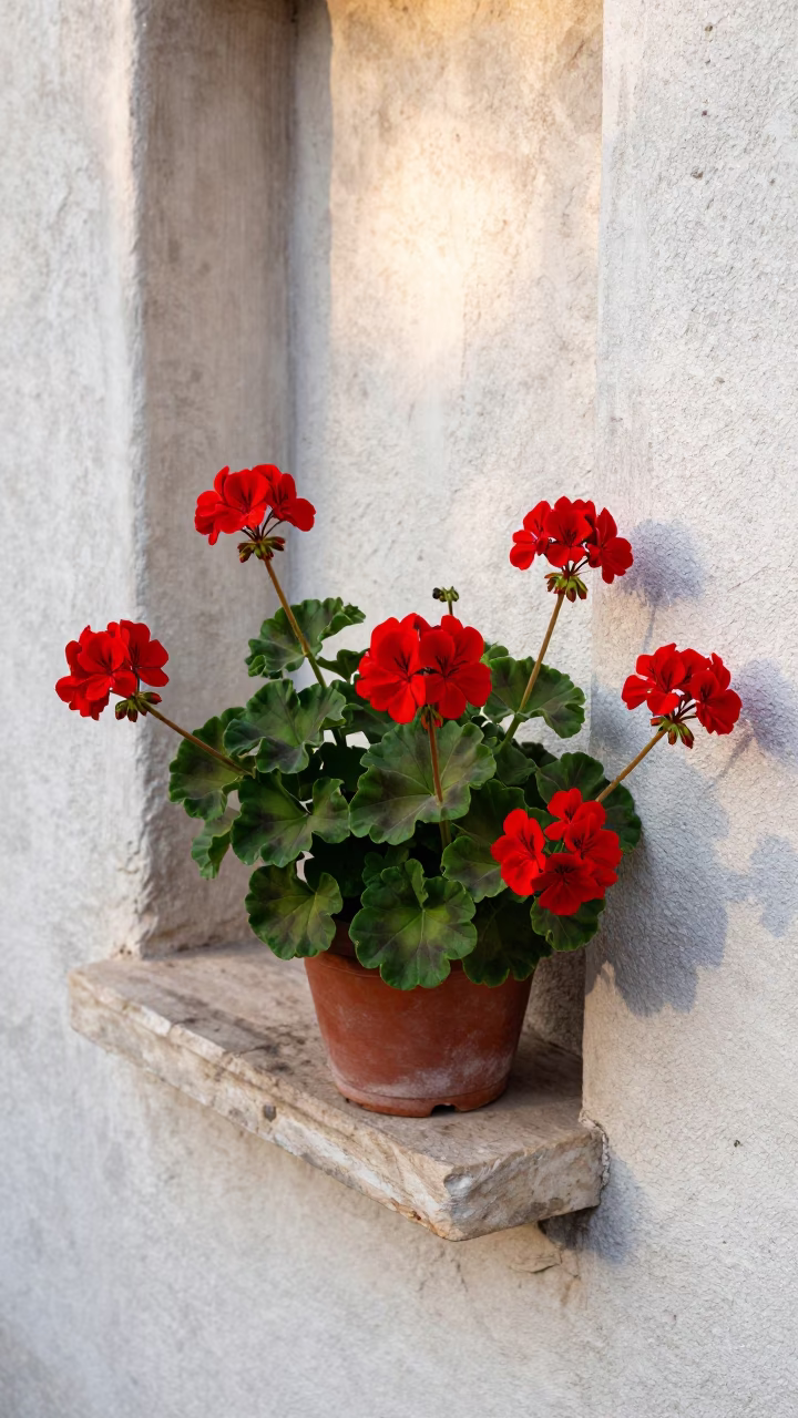 Red Geraniums in Beirut in in Beirut, Lebanon