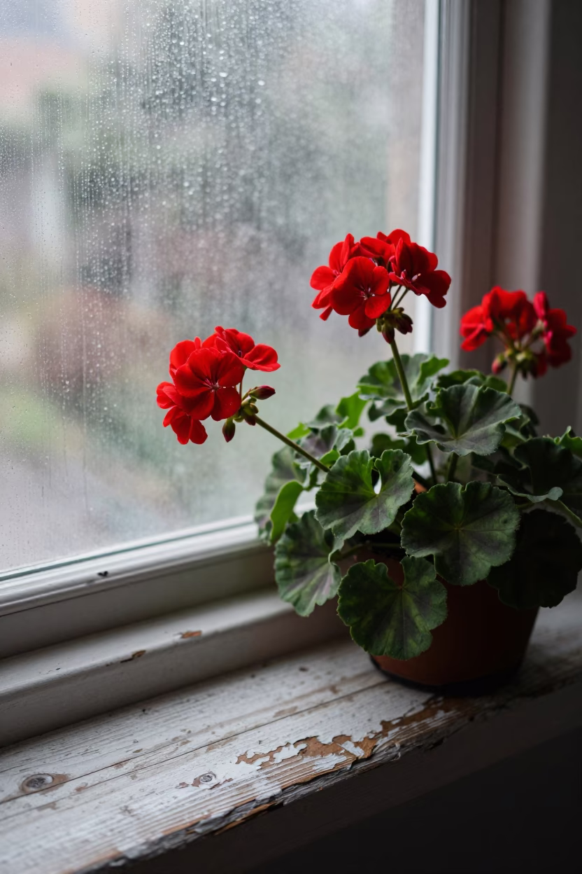 Red Geraniums in Los Angeles in in Los Angeles, United States