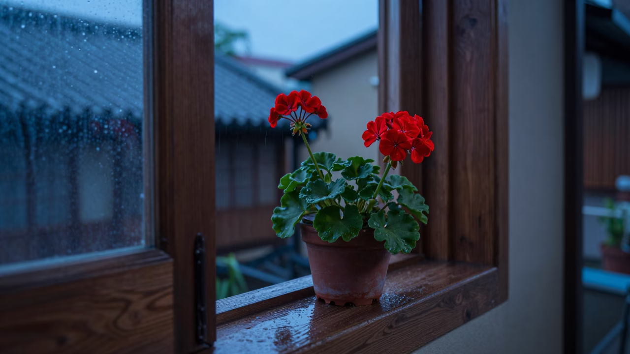 Red Geraniums in Tainan in in Tainan, Taiwan