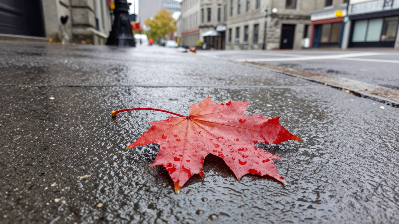 Red Maple Leaf in Halifax in in Halifax, Canada