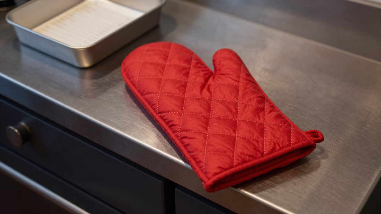 Red Oven Mitt in Chicago in in Chicago, United States