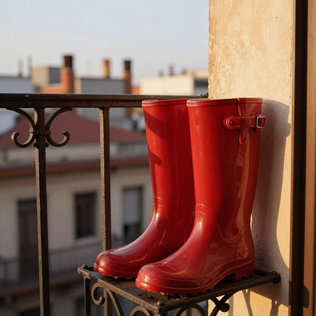 Red Rubber Rain Boots in Buenos Aires in in Buenos Aires, Argentina