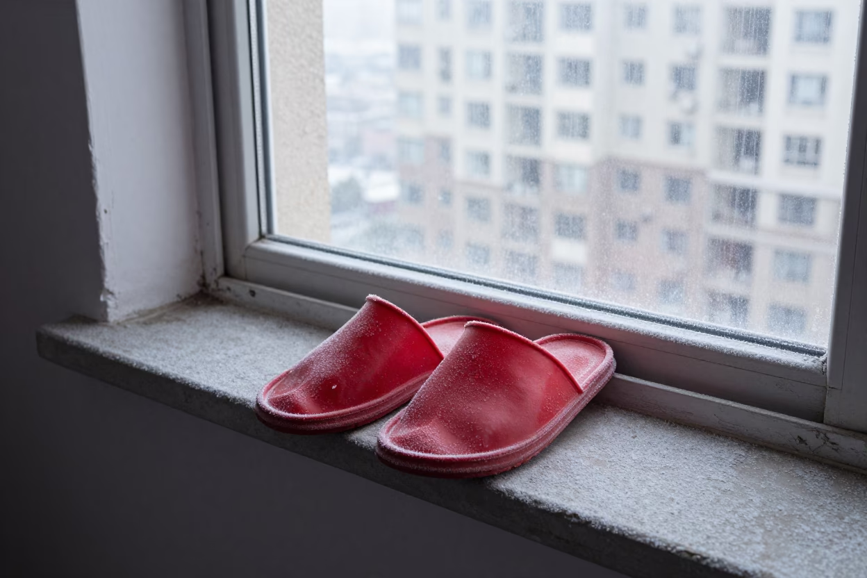 Red Rubber Slippers in Shanghai in in Shanghai, China