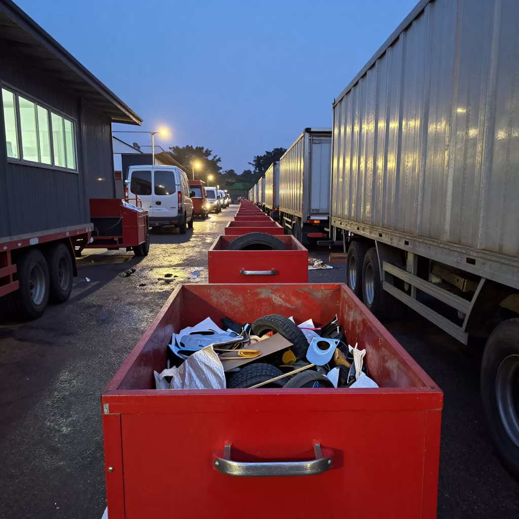 Red Tag Drawer in Enugu Fulfillment Zone in inside a fulfillment packing zone near Enugu
